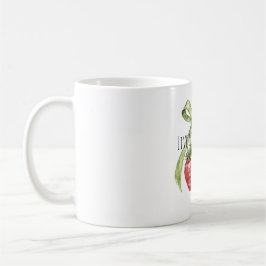 Taza De Café Fresas Frutas Lazo Verde Fresas Rojas