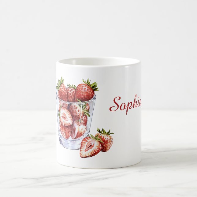 Taza De Café Fresas Frutas Rojas Vidrio (Centro)