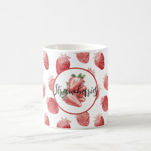 Taza De Café Fresas Rojas Fruta  