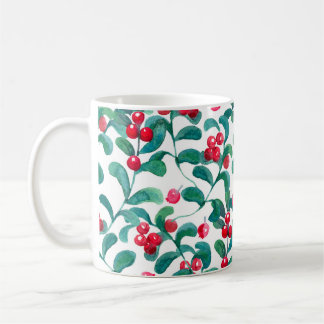 Taza De Café Fresas silvestres acuáticas, patrón sin costuras.