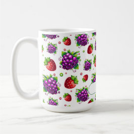 Taza De Café Fresas y uvas. Coloridas Berries