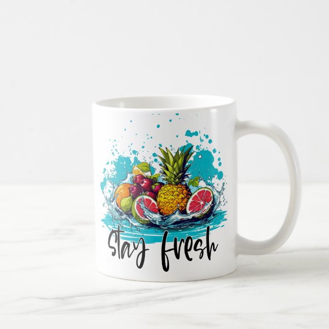 Taza De Café Fresco resistente - Verano - Frutas tropicales acu (Derecha)