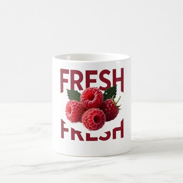 Taza De Café Fresh Raspberry Minimalist Fruit (Centro)