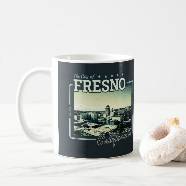 TAZA DE CAFÉ FRESNO CALIFORNIA - CIUDAD DE FRESNO CA (Con donut)