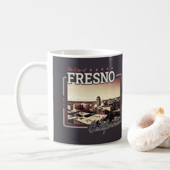 TAZA DE CAFÉ FRESNO CALIFORNIA - CIUDAD DE FRESNO CA (Con donut)