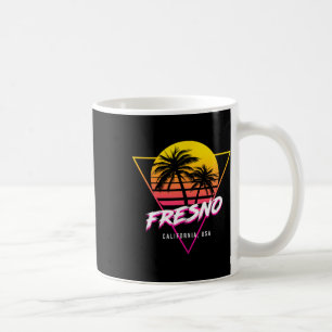 Taza De Café Fresno California Palmeras Usa Surf Retro Sol