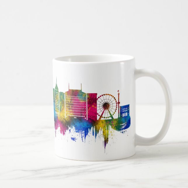 Taza De Café Fresno California Skyline (Derecha)
