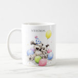 Taza De Café Friend forever mug<br><div class="desc">Two cute dogs cuddling together with balloons,  this is perfect for birthday present for the best friend.</div>