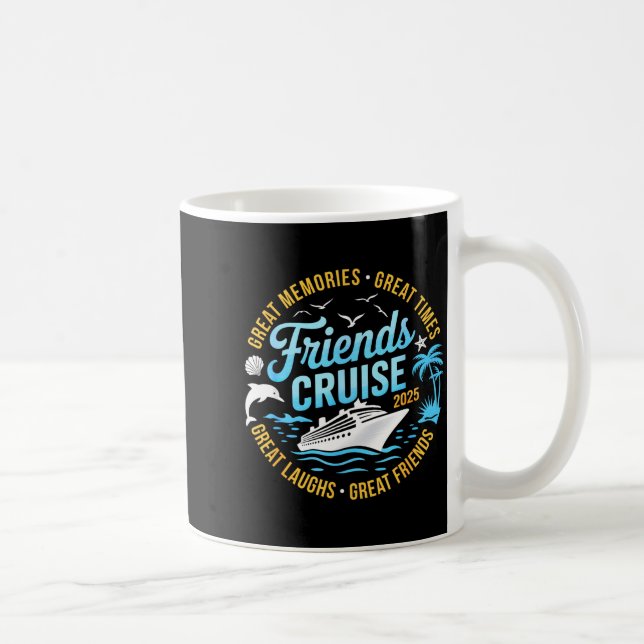 Taza De Café Friends Cruise 2025 Matching Group Vacation Trip C (Derecha)