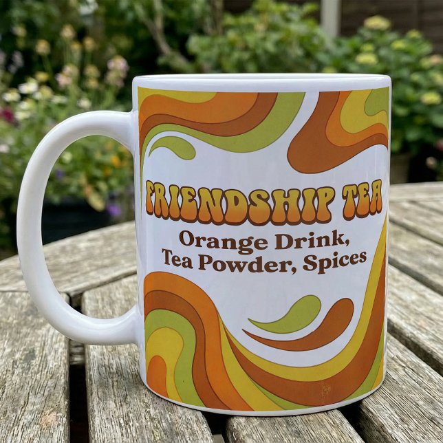 Taza De Café Friendship Tea Mix Recipe Groovy Retro Style (Subido por el creador)