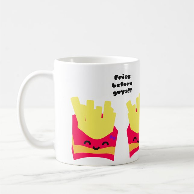 Taza De Café ¡Fries Antes Que Los Chicos! (Izquierda)