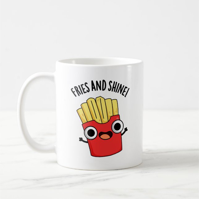 Taza De Café Fries Y Brillos Graciosos De Comida (Izquierda)
