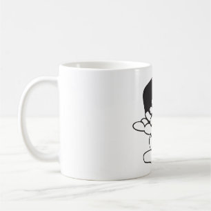 Taza De Café Frijoles Derramados Esquema en Blanco y Negro
