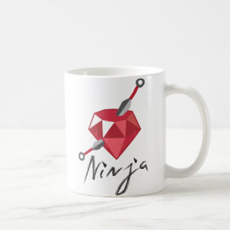 Taza De Café Friki de rubíes de la piedra preciosa de Ninja