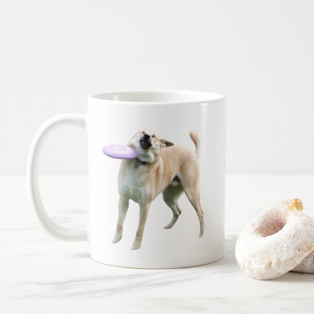 Taza De Café Frisbee Dog Meme Mug Doble cara (Con donut)