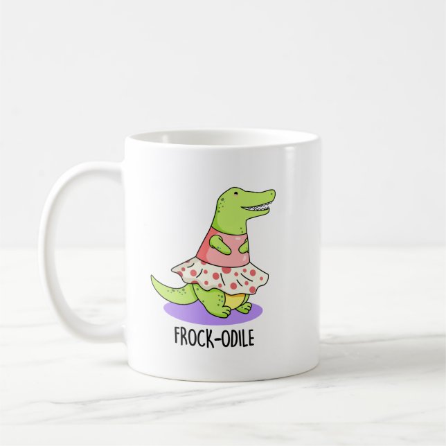 Taza De Café Frock odile Funny Crocodile Pun (Izquierda)