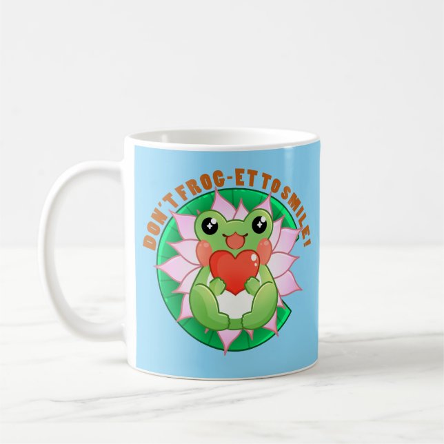 Taza De Café Frog Love – Cute Motivational Art (Izquierda)