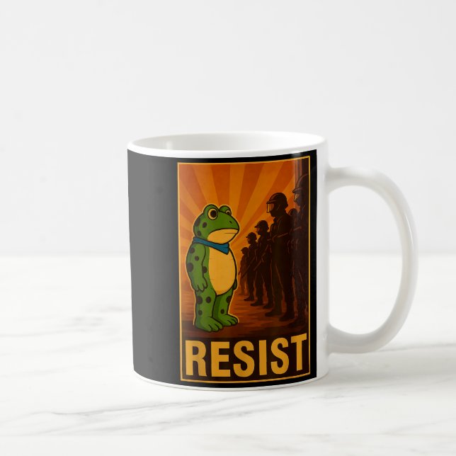 Taza De Café Frog Resist Rtland Frog Protest - Rtland Frog Acti (Derecha)