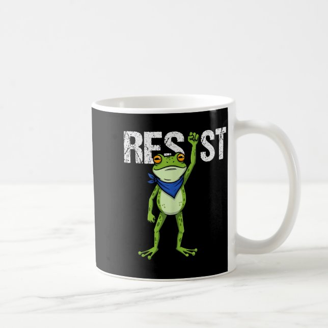 Taza De Café Frogs Resist - Rtland Frog Protest Funny  (Derecha)