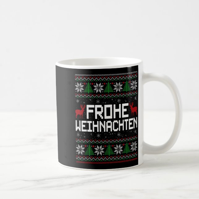 Taza De Café Frohe Weihnachten German Merry Christmas Holidays  (Derecha)