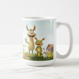 Taza De Café Fröhliche Wiesengang – Bunte Tierfreunde im Frühli
