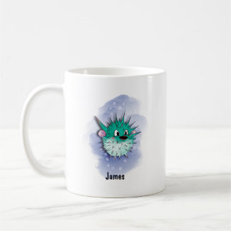 Taza De Café Fröhlicher grüner Kugelfisch