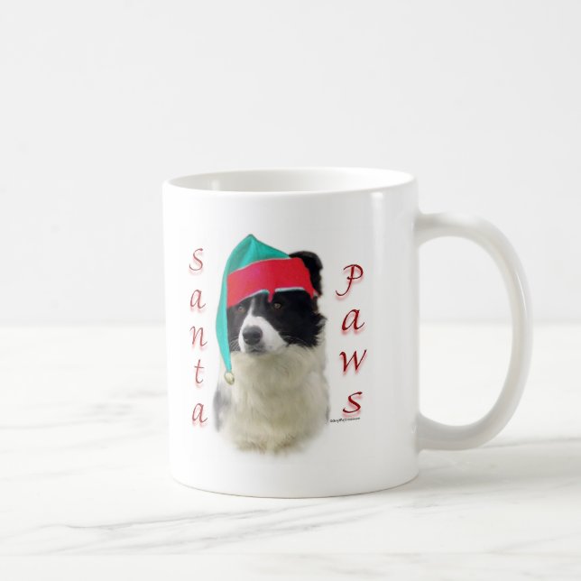 Taza De Café Frontera Collie Santa Paws (Derecha)