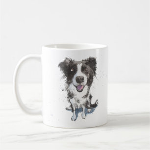 Taza De Café "Frontera con la mamá" Perros blancos y negros