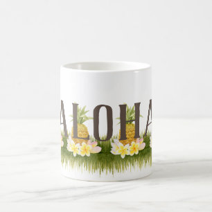 Taza De Café Frontera de la piña de Aloha