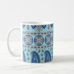 Taza De Café Frontera Paisley Asiática: Diseño Tradicional.