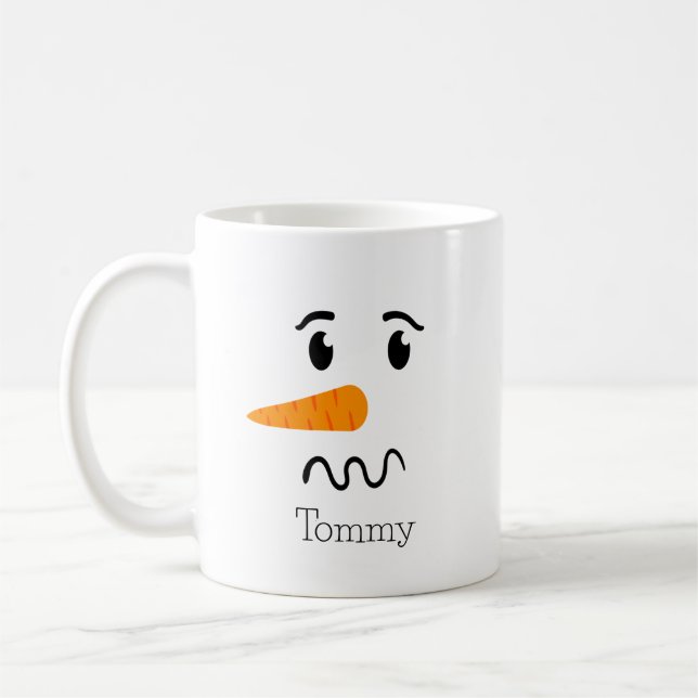 Taza De Café Frosty el rostro confuso del hombre de nieve (Izquierda)