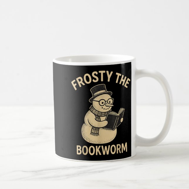 Taza De Café Frosty The Bookworm Snowman Reading  (Derecha)