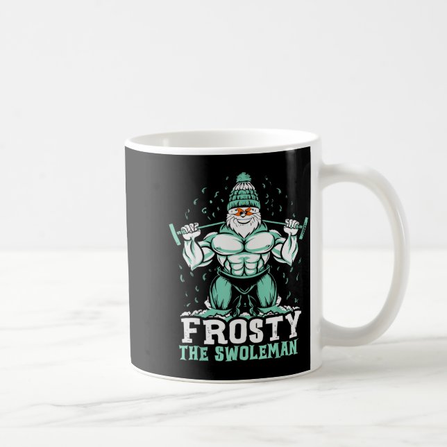 Taza De Café Frosty The Swoleman Funny Buff Swole Snowman Gym M (Derecha)