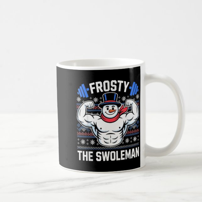 Taza De Café Frosty The Swoleman Funny Ugly Christmas Sweater G (Derecha)