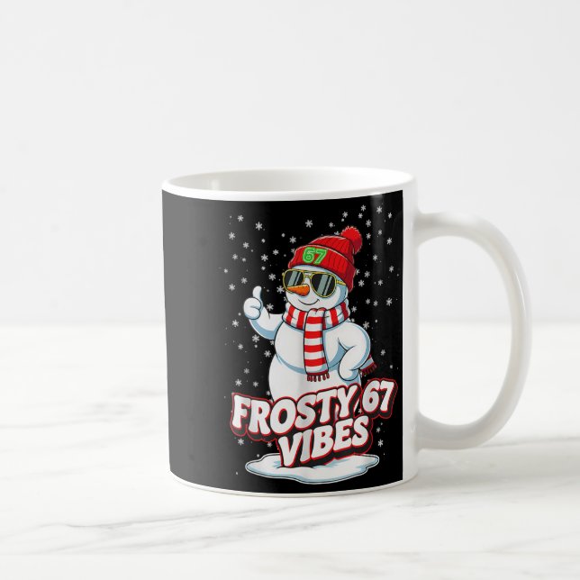 Taza De Café Frosty Vibes 67 Snowman For Winter - Six Seven Mem (Derecha)