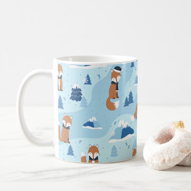 Taza De Café Frosty Winter Foxes (Con donut)
