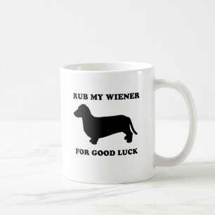 Taza De Café Frote mi salchicha de Frankfurt para la buena