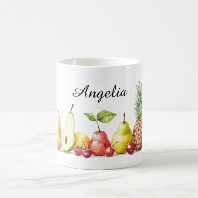 Taza De Café Fruit Pears Cherries Pineapple (Centro)