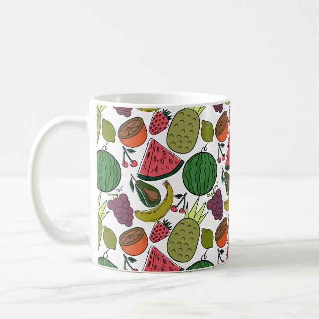 Taza De Café Fruit seamless pattern | Fruit surface pattern 15 (Izquierda)