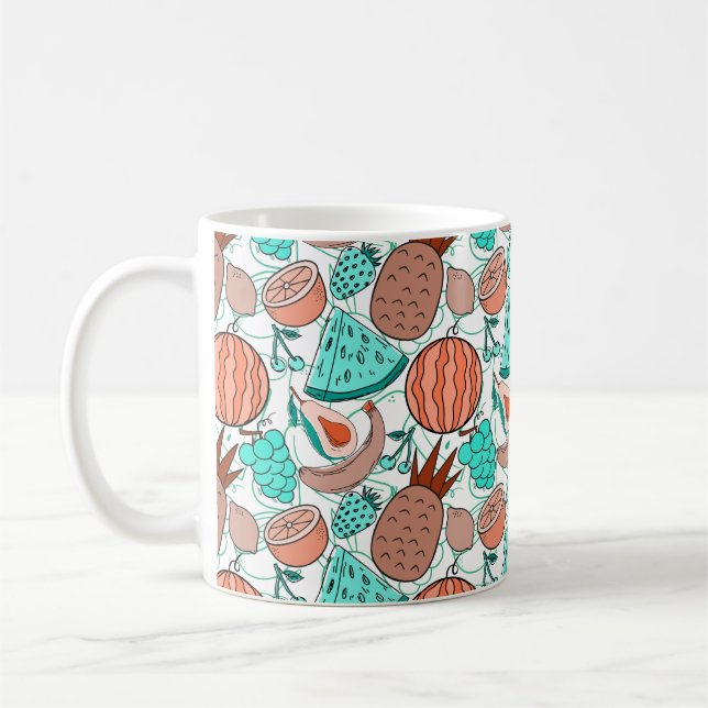 Taza De Café Fruit seamless pattern | Fruit surface pattern 39 (Izquierda)