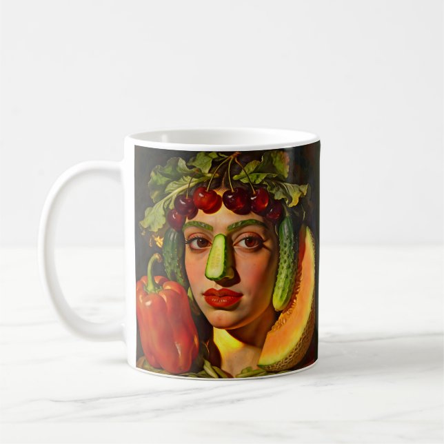 Taza De Café Fruits of Expression – A Surreal Portrait (Izquierda)