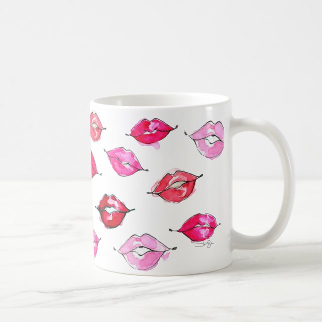 Taza De Café Fruncido encima de la acuarela (Derecha)