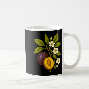 Taza De Café Fruta Botánica Ciruela Gráfica Naturaleza Granja H