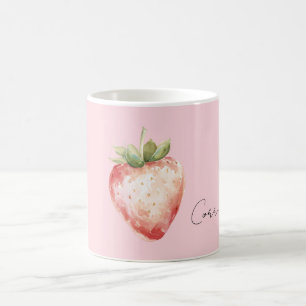 Taza De Café Fruta de Fresa Rosa