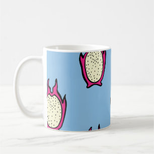 Taza De Café Fruta del dragón: Dibujo de tinta de época.