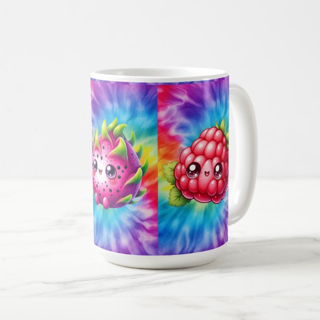 Taza De Café Fruta del dragón feliz de tinte (Anverso derecho)