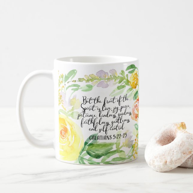Taza De Café Fruta del espíritu | Café de arte cristiano Mug (Con donut)
