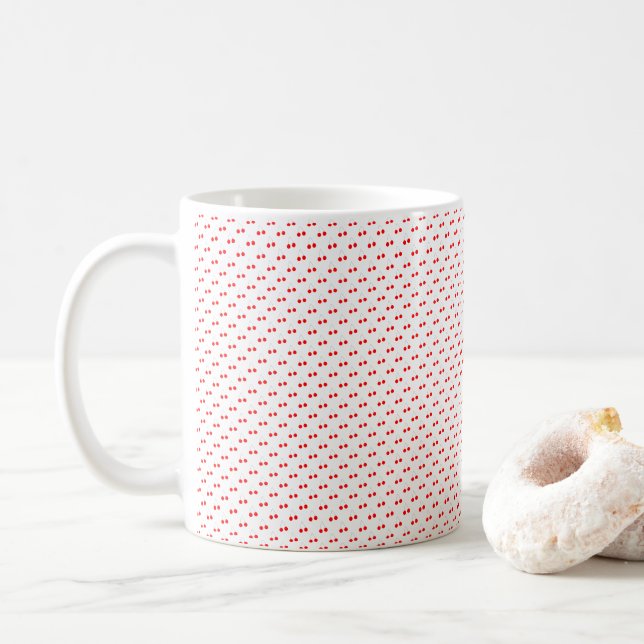 Taza De Café Fruta del patrón rojo de cerezas (Con donut)