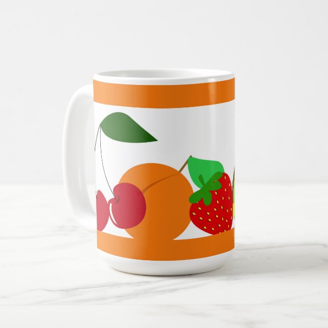 Taza De Café Fruta fresca de verano colorida (Anverso izquierdo)