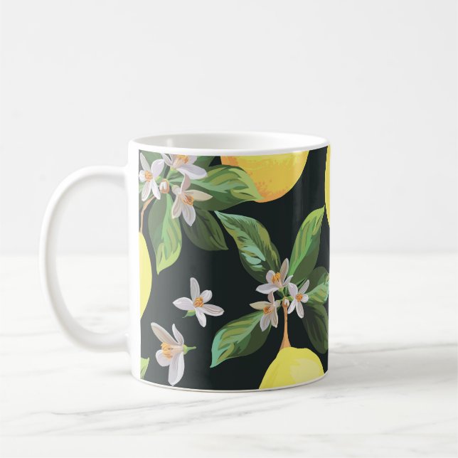 Taza De Café Fruta limón: Diseño de patrones sin foco (Izquierda)